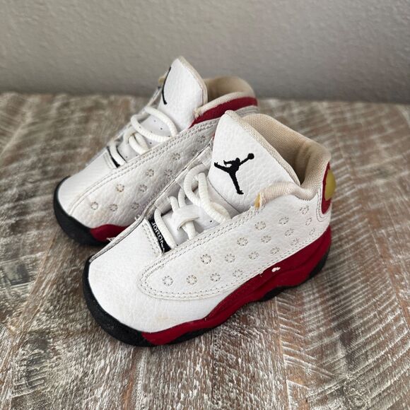 Nike Air Jordan 13 Retro BT Toddler Size 4c Sneakers White Black Red 414581-122 - Picture 2 of 11